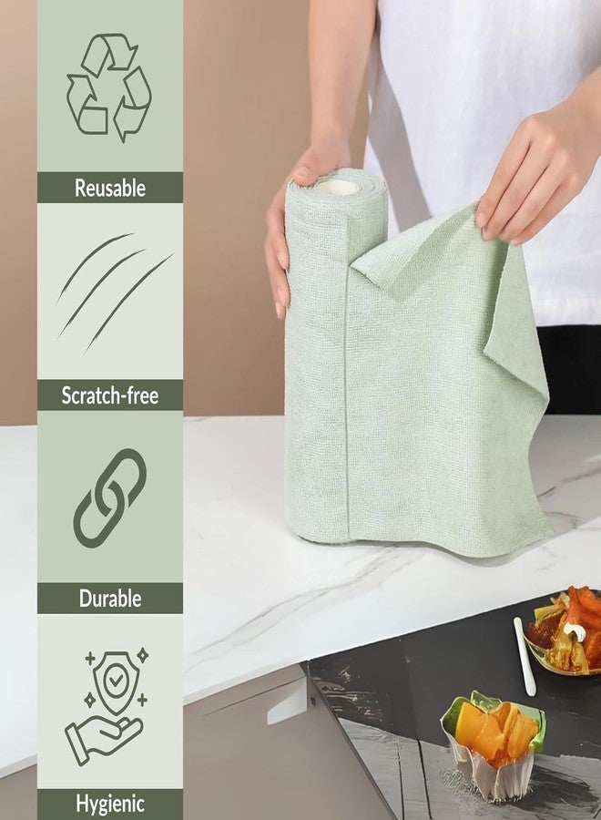 LANLOY Microfiber Cleaning Cloth Roll, 30 Pack Tear-Away Reusable Towels for Kitchen, Car, Garage & Home - Washable Paper Towel Alternative, Highly Absorbent, 26x26cm (Multicolor) - Image 3